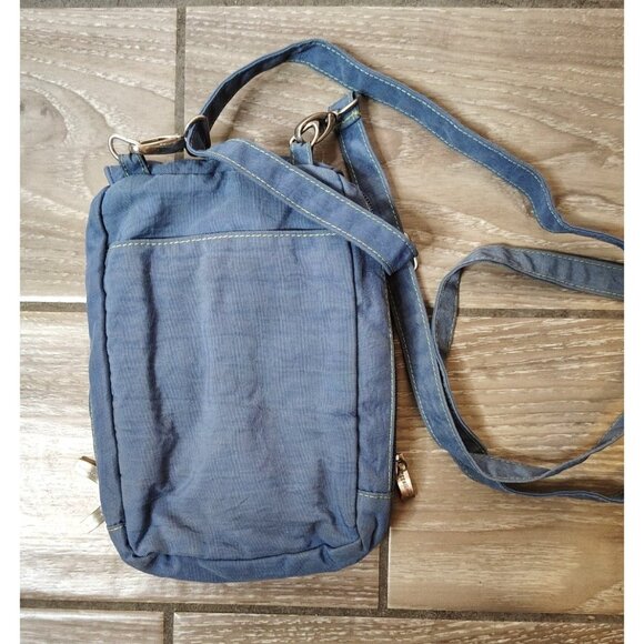 Baggalini Gray Crossbody Bag Multi Pocket & Zip, Adjustable Strap Green Lining - Picture 7 of 7